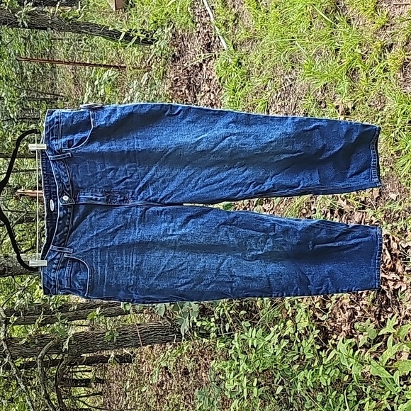 Old Navy Extra High-Waisted Secret-Slim Pockets Sky-Hi Straight 24 Plus Sz Jeans - Picture 1 of 14